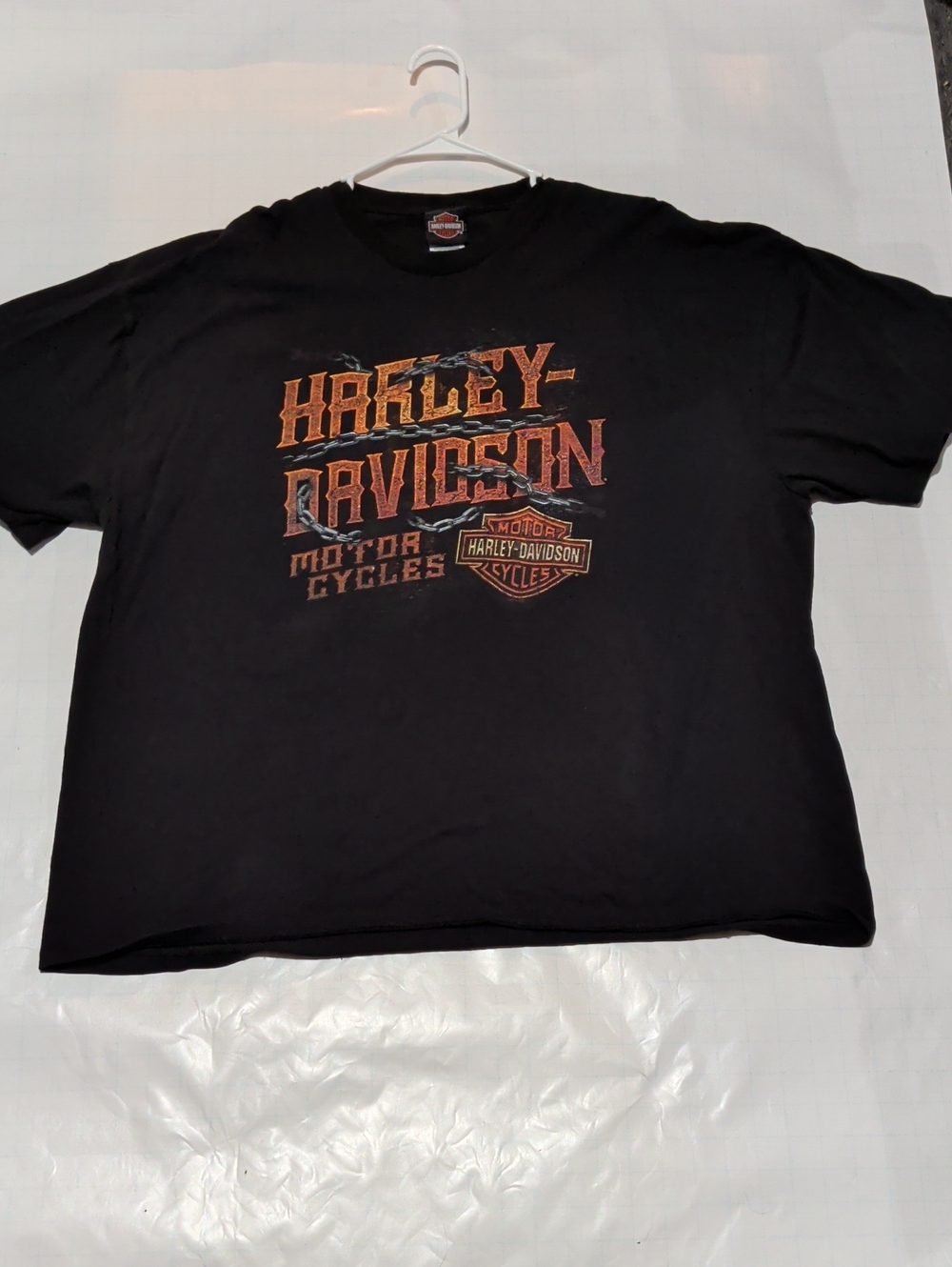 Harley-Davidson Black Tee with Orange and Red Graphic